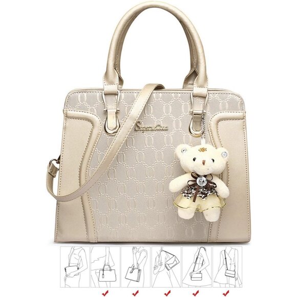 Complete 4-Piece Women's Handbag Set - Chic Faux Leather for Every Occasion - Picture 6 of 7